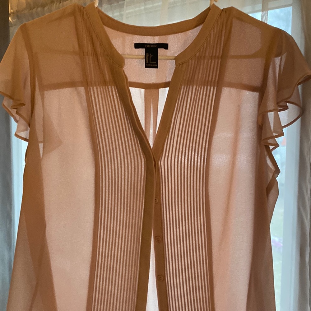 Forever 21 blush/rose gold button top